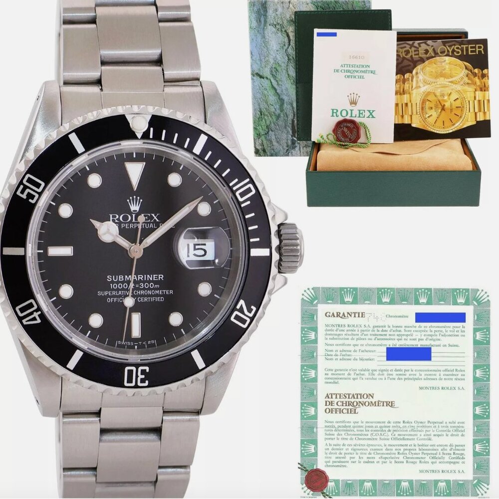 Papers and box Rolex Submariner Black Men's - Picture 1 of 7